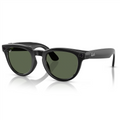 Meta - Ray Ban Glasses Headliner Low Bridge - Green Lenses - Shiny Black (Parallel Import)