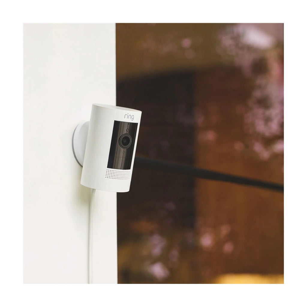 Ring Stick Up Cam Plug-In White 1080p HD Indoor/Outdoor Security Camera