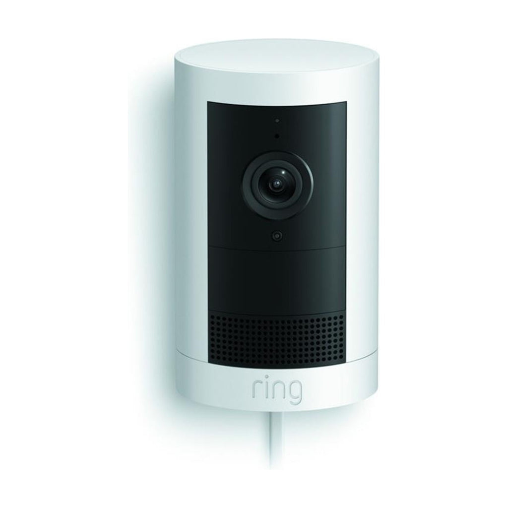 Ring Outdoor Cam Plus Plug-In 2K Smart Security Camera White